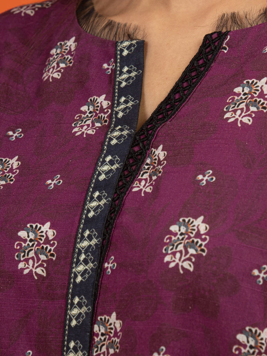 edenrobe Allure Printed Khaddar Unstitched 2Pc Suit EWU22A3-24521
