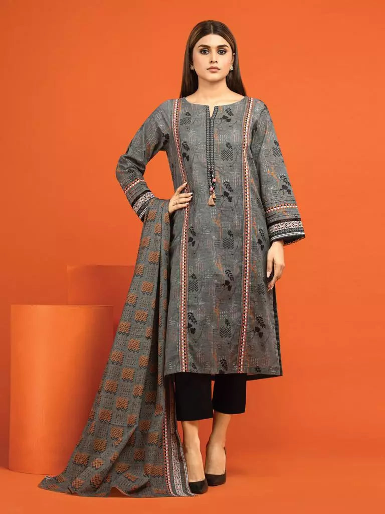 edenrobe Allure Printed Khaddar Unstitched 2Pc Suit EWU22A3-24530