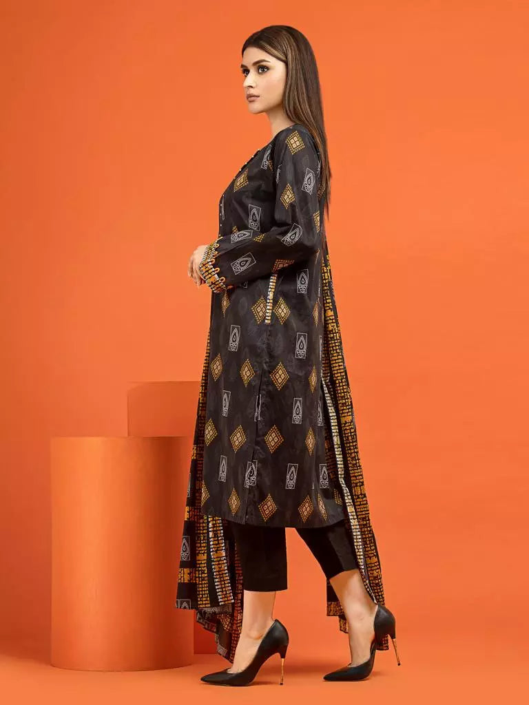 edenrobe Allure Printed Khaddar Unstitched 2Pc Suit EWU22A3-24531