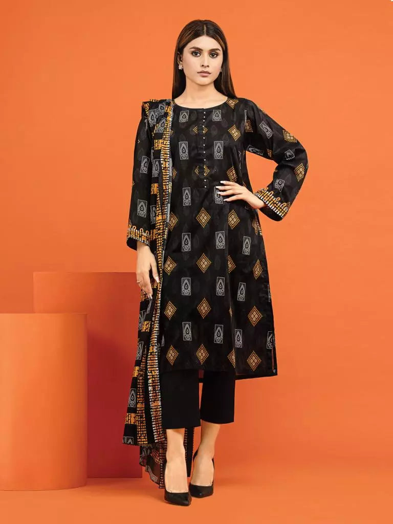 edenrobe Allure Printed Khaddar Unstitched 2Pc Suit EWU22A3-24531