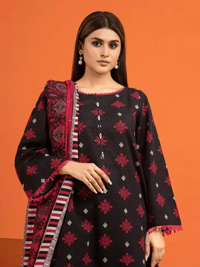 edenrobe Allure Printed Khaddar Unstitched 2Pc Suit EWU22A3-24548