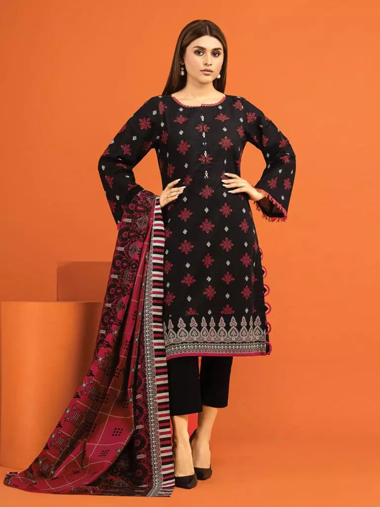 edenrobe Allure Printed Khaddar Unstitched 2Pc Suit EWU22A3-24548