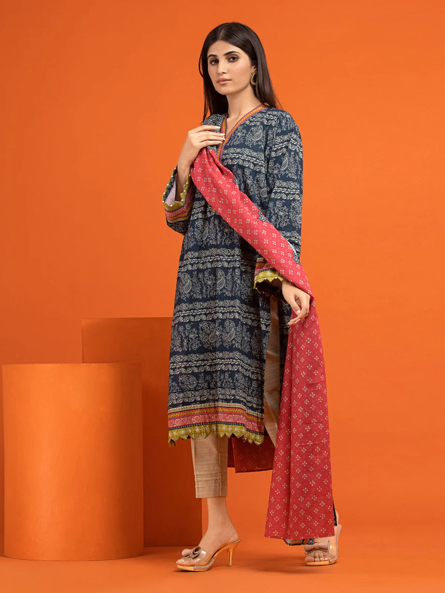 edenrobe Allure Printed Khaddar Unstitched 2Pc Suit EWU22A3-24556