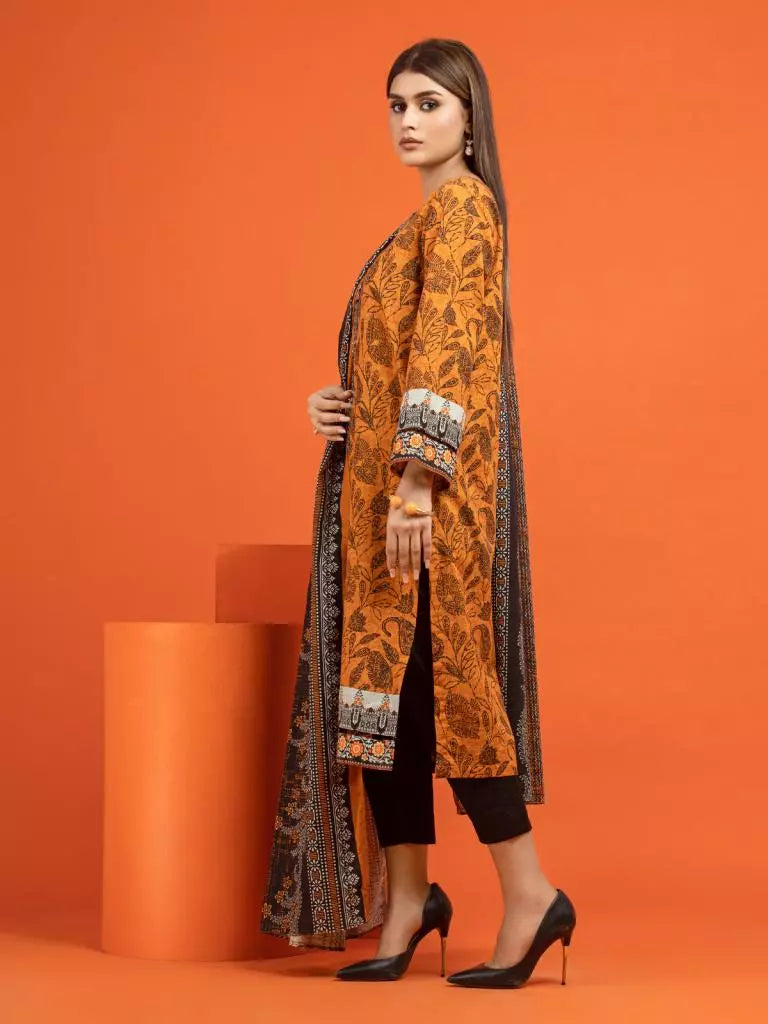 edenrobe Allure Printed Khaddar Unstitched 2Pc Suit EWU22A3-24562