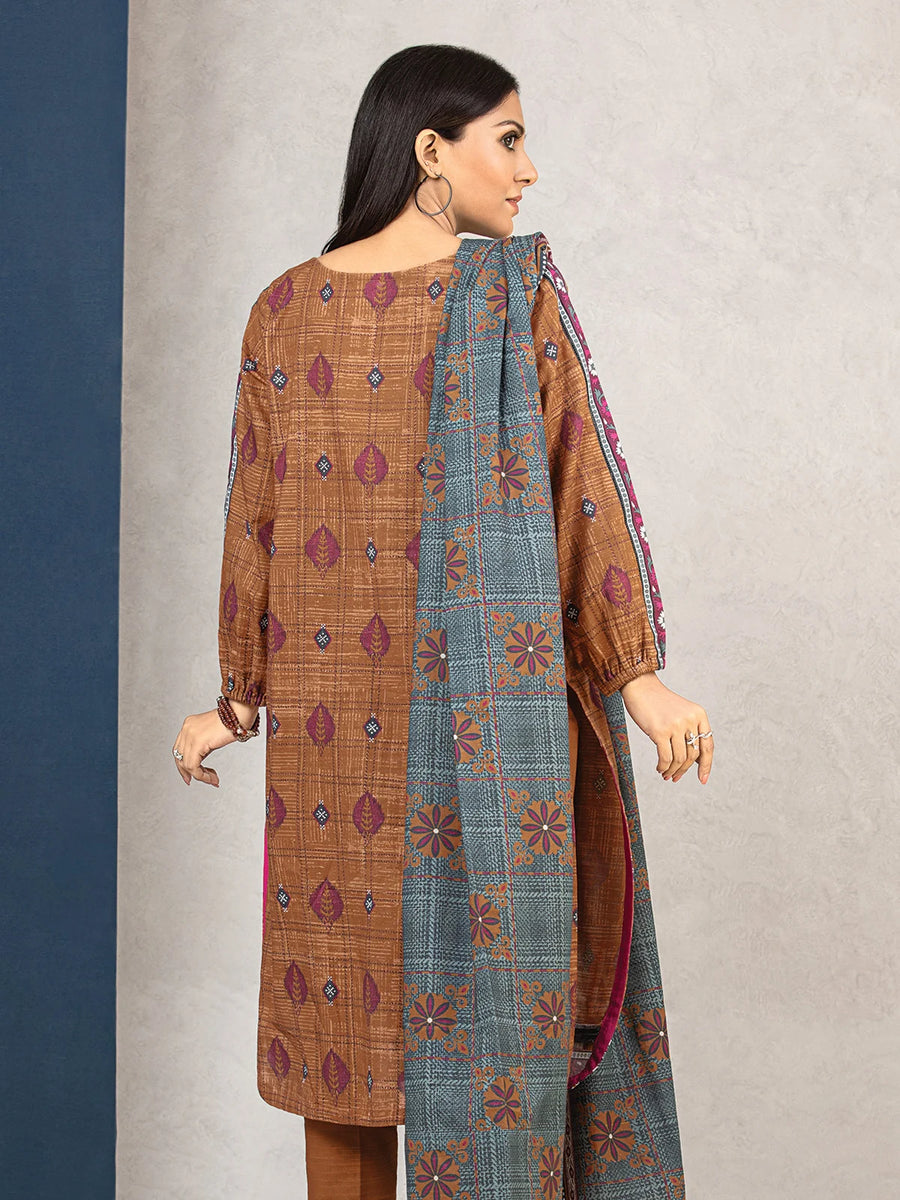 edenrobe Allure Printed Khaddar Unstitched 3Pc Suit EWU22A3-24700