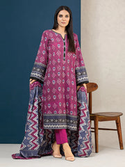 edenrobe Allure Printed Khaddar Unstitched 3Pc Suit EWU22A3-24701