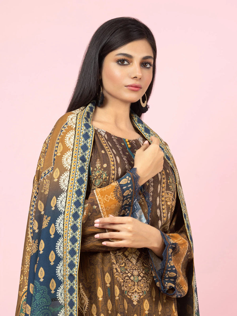 edenrobe Allure Viscose Unstitched Printed 3Pc Suit EWU22A4-24001