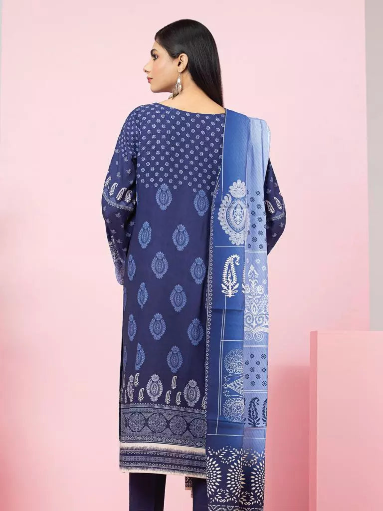 edenrobe Allure Viscose Unstitched Printed 3Pc Suit EWU22A4-24008