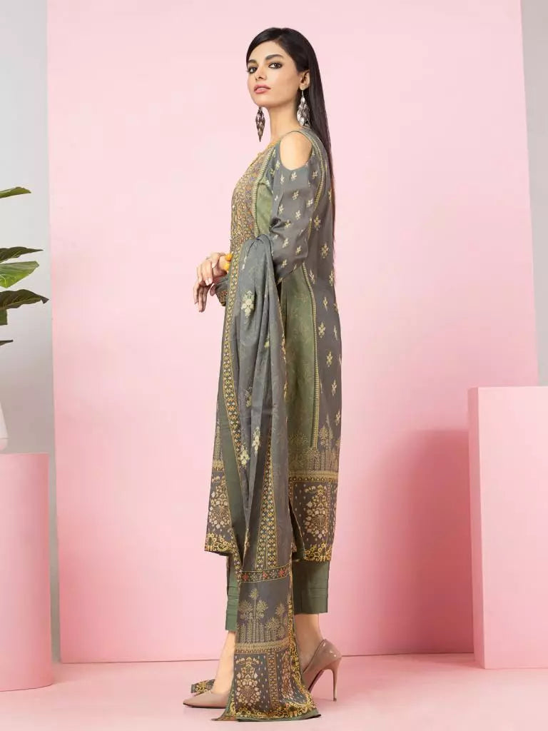 edenrobe Allure Viscose Unstitched Printed 3Pc Suit EWU22A4-24009