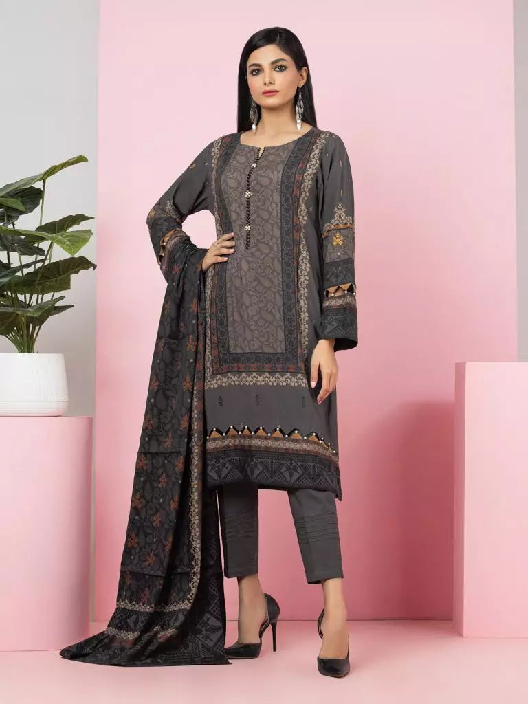 edenrobe Allure Viscose Unstitched Printed 3Pc Suit EWU22A4-24011