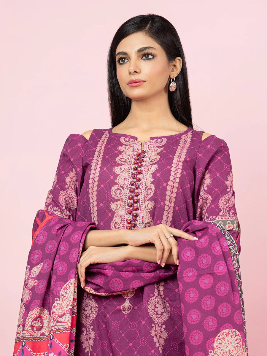 edenrobe Allure Viscose Unstitched Printed 3Pc Suit EWU22A4-24012