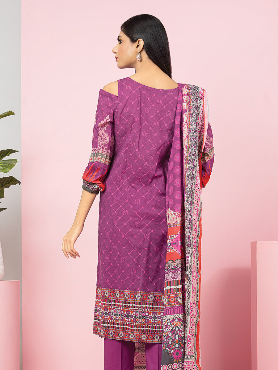 edenrobe Allure Viscose Unstitched Printed 3Pc Suit EWU22A4-24012