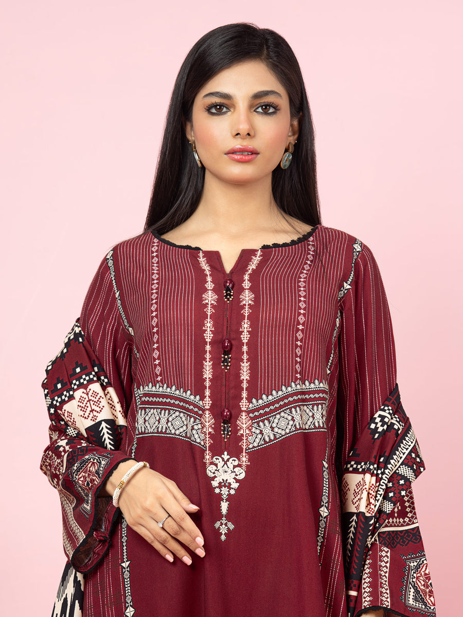edenrobe Allure Viscose Unstitched Printed 3Pc Suit EWU22A4-24013