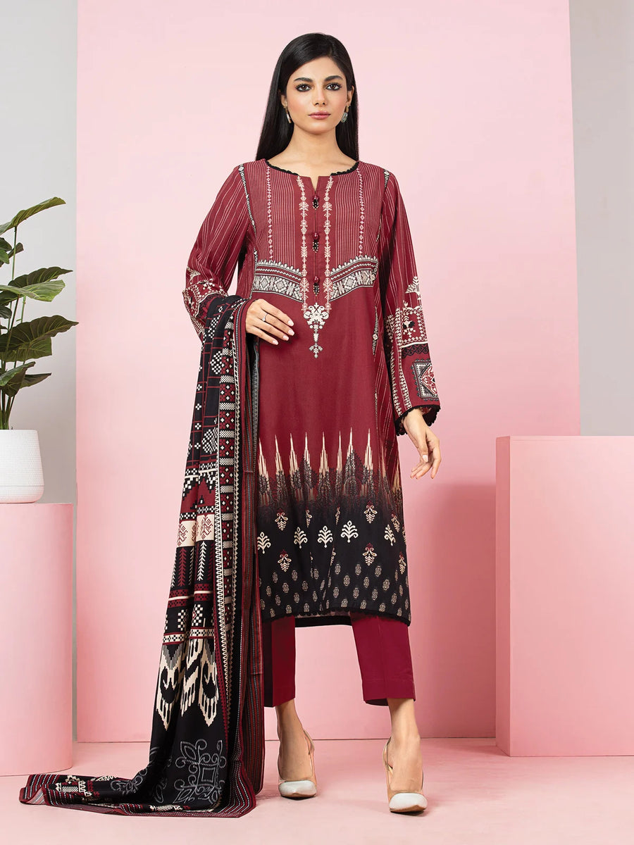 edenrobe Allure Viscose Unstitched Printed 3Pc Suit EWU22A4-24013