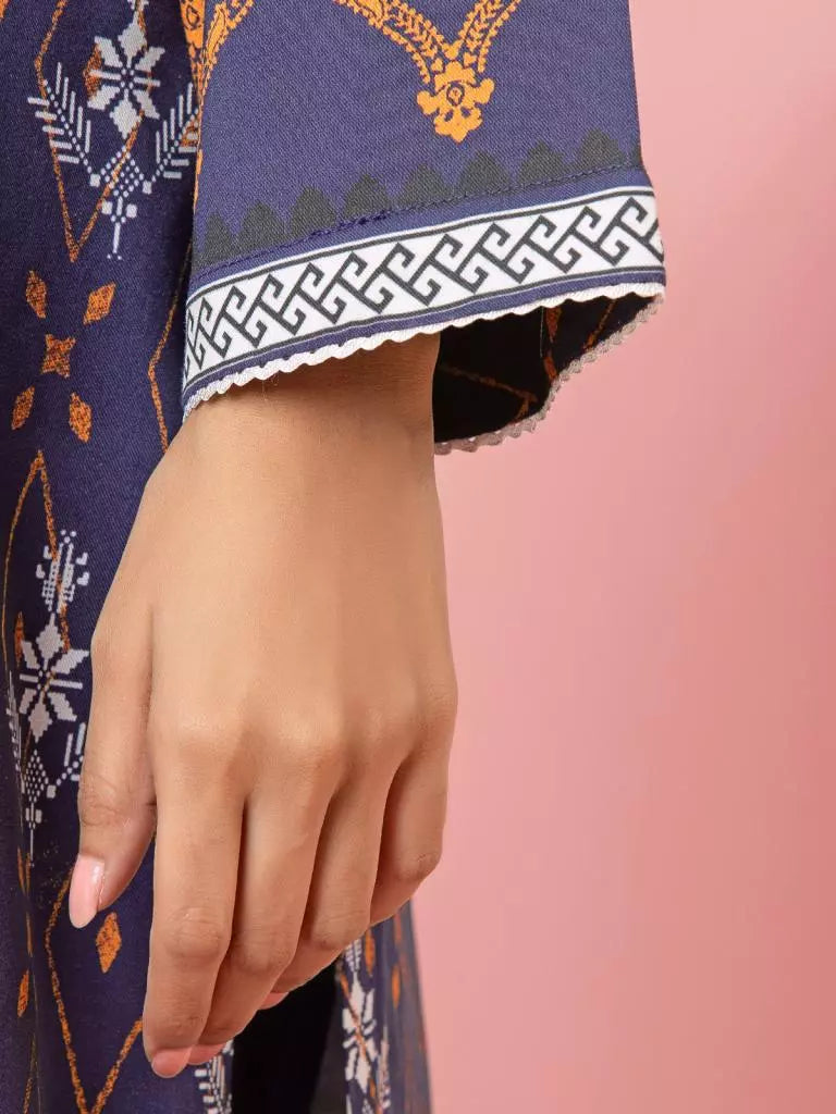 edenrobe Allure Viscose Unstitched Printed 3Pc Suit EWU22A4-24014