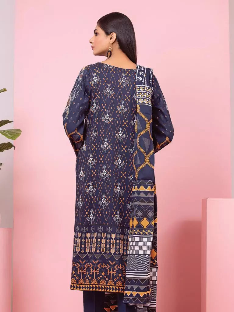 edenrobe Allure Viscose Unstitched Printed 3Pc Suit EWU22A4-24014