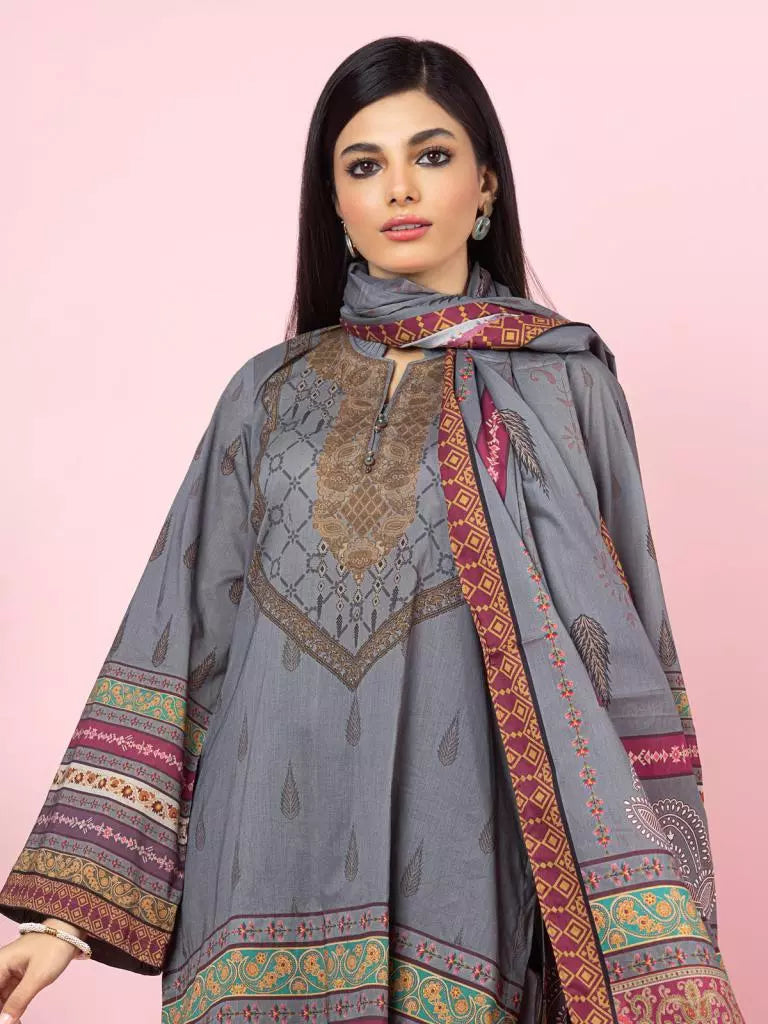 edenrobe Allure Viscose Unstitched Printed 3Pc Suit EWU22A4-24015