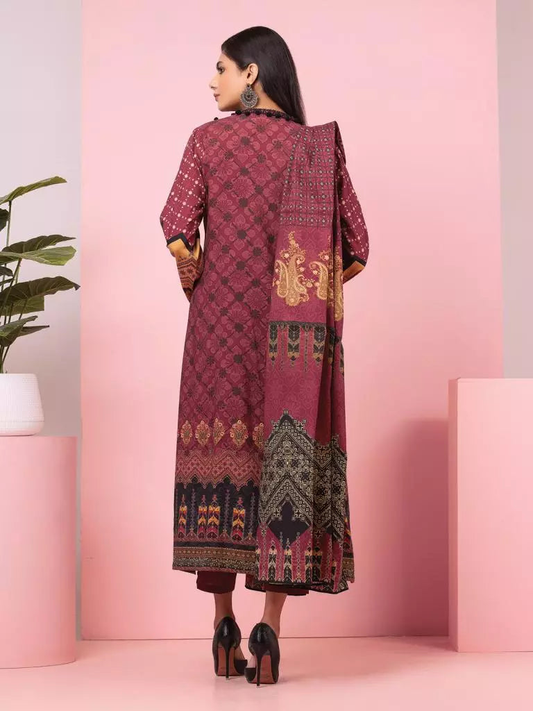 edenrobe Allure Viscose Unstitched Printed 3Pc Suit EWU22A4-24016