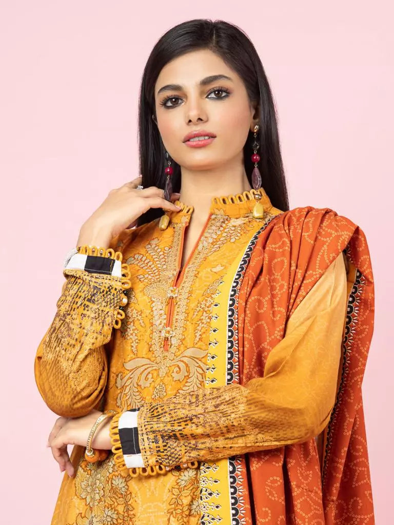 edenrobe Allure Viscose Unstitched Printed 3Pc Suit EWU22A4-24018