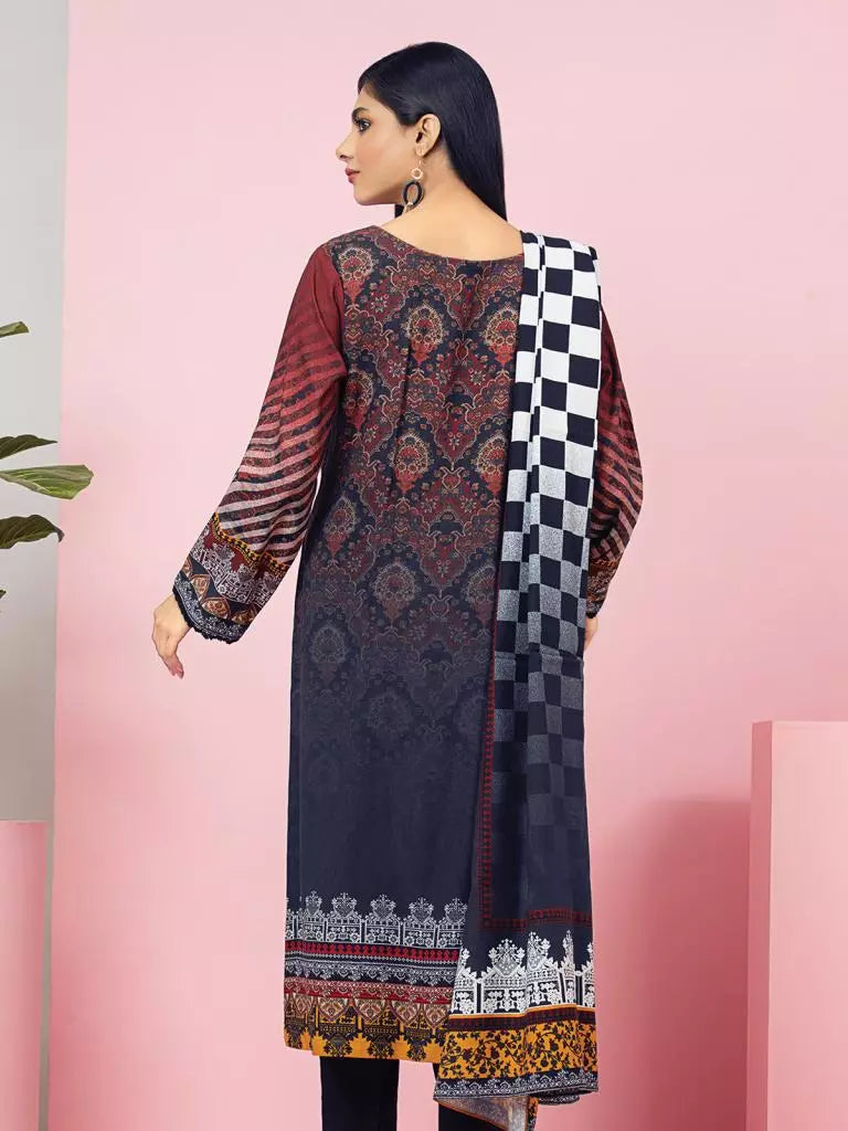 edenrobe Allure Viscose Unstitched Printed 3Pc Suit EWU22A4-24019