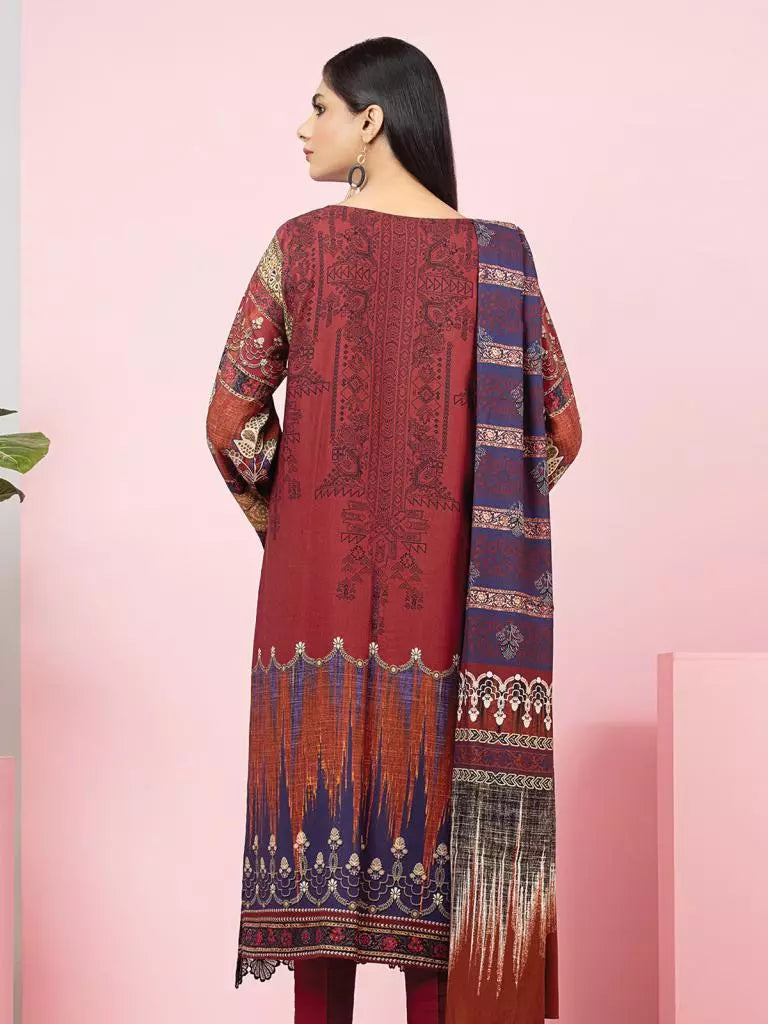 edenrobe Allure Viscose Unstitched Printed 3Pc Suit EWU22A4-24022