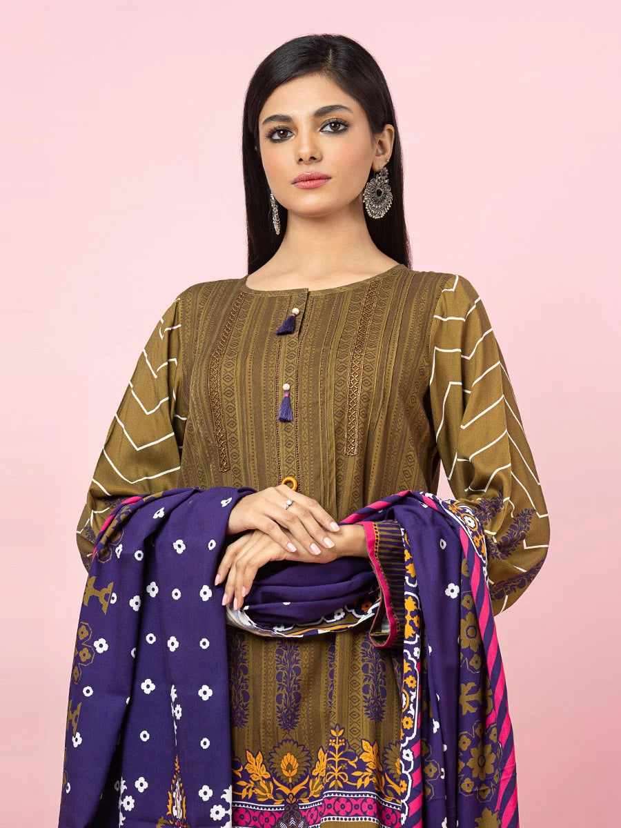 edenrobe Allure Viscose Unstitched Printed 3Pc Suit EWU22A4-24023