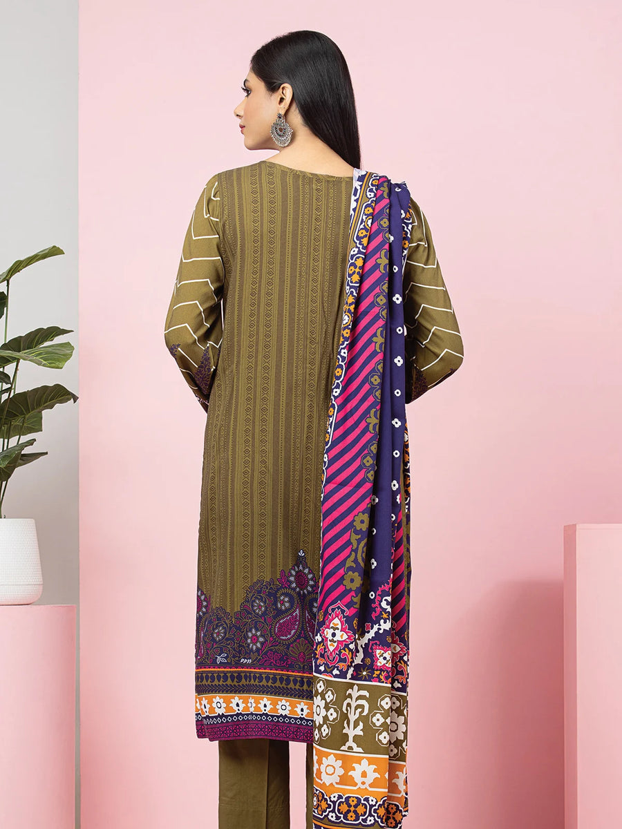 edenrobe Allure Viscose Unstitched Printed 3Pc Suit EWU22A4-24023