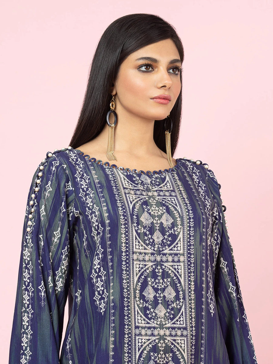edenrobe Allure Viscose Unstitched Printed 3Pc Suit EWU22A4-24024