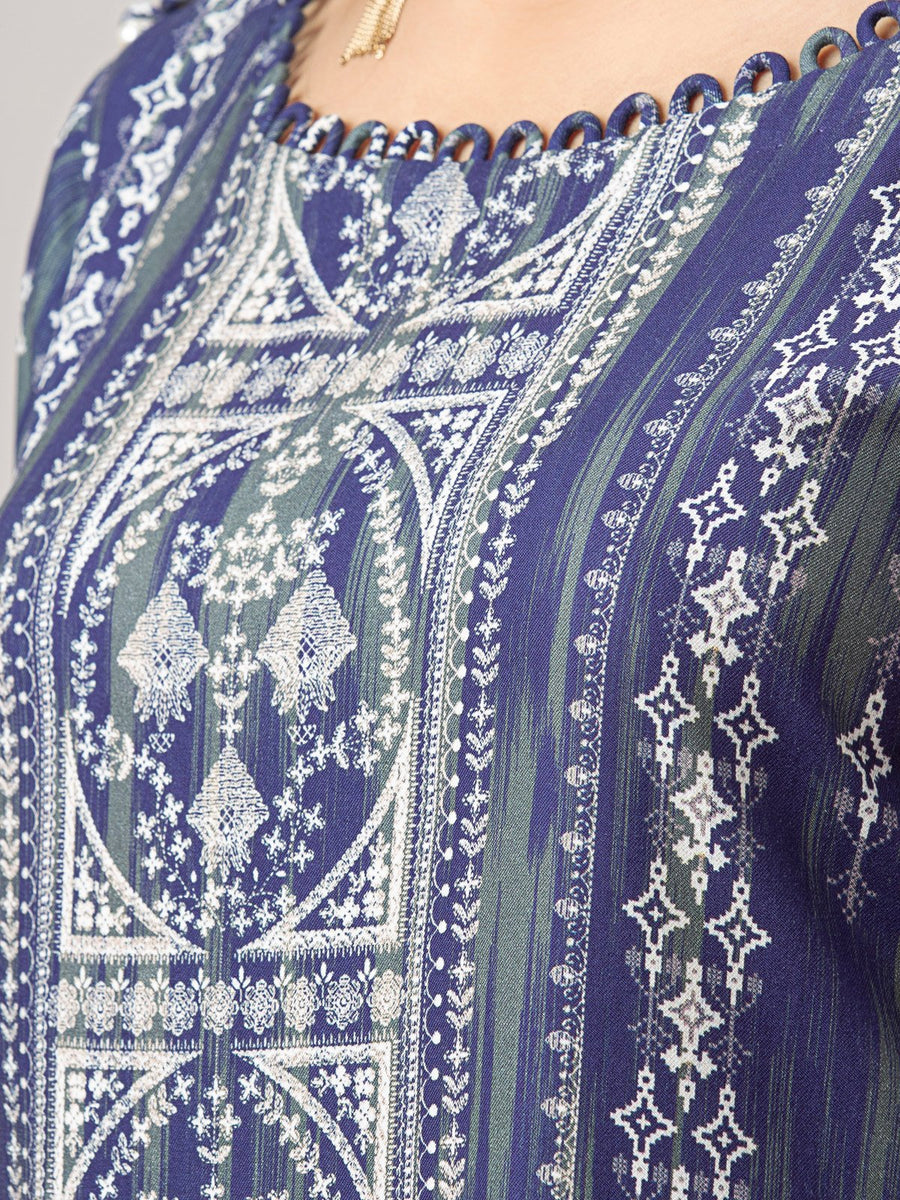 edenrobe Allure Viscose Unstitched Printed 3Pc Suit EWU22A4-24024