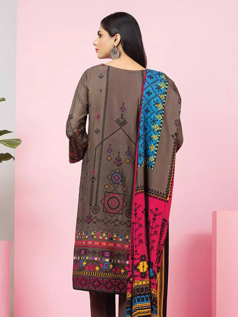 edenrobe Allure Viscose Unstitched Printed 3Pc Suit EWU22A4-24025