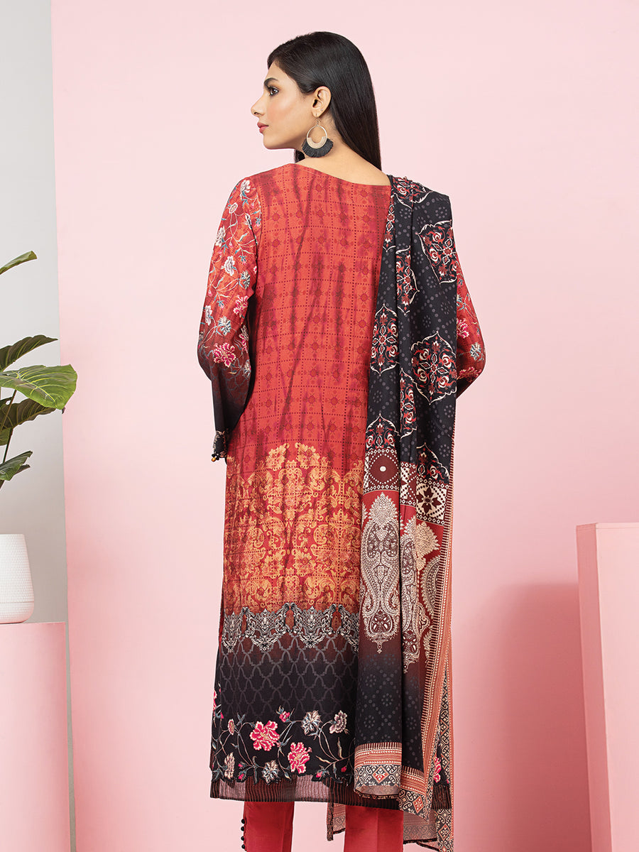 edenrobe Allure Viscose Unstitched Printed 3Pc Suit EWU22A4-24030