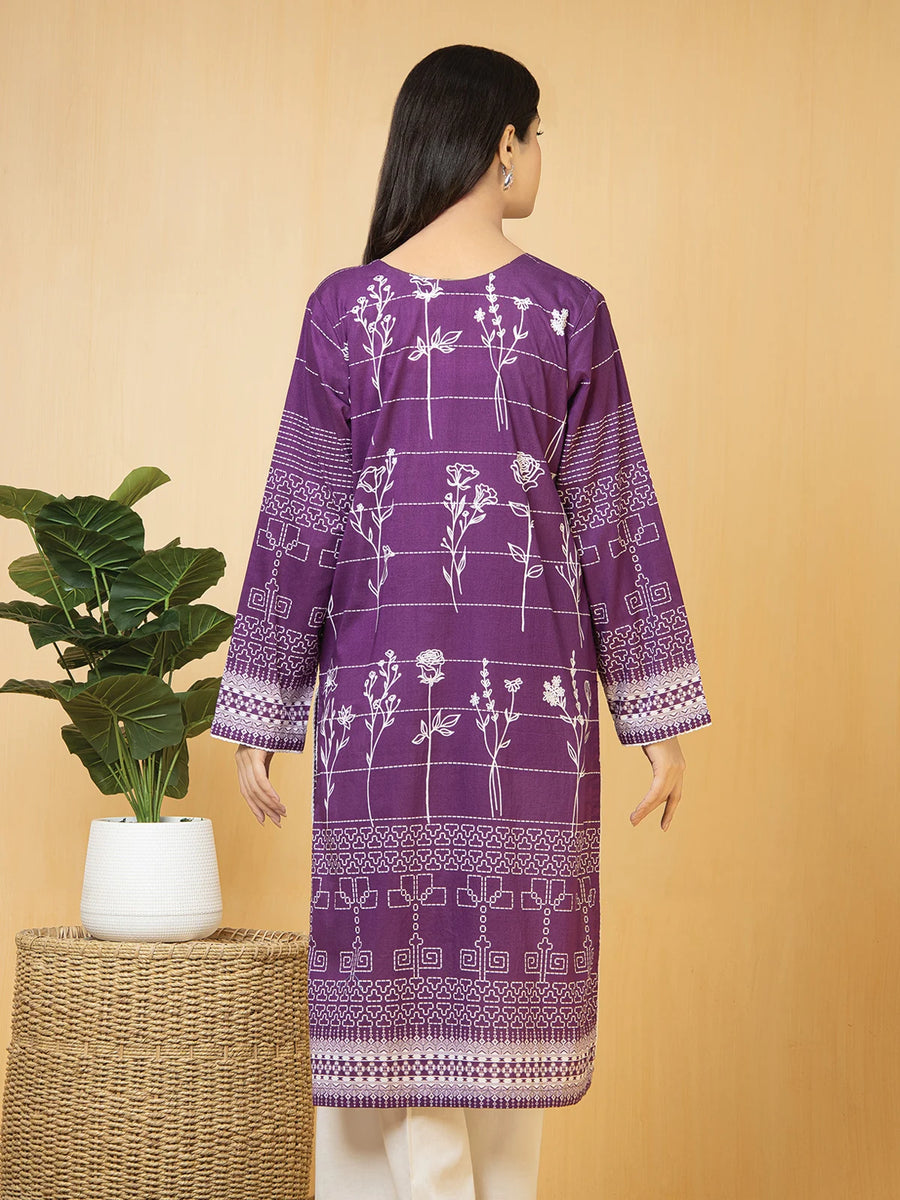 edenrobe Khayal Lawn EWU22V1-23540 - Purple - 1 Piece