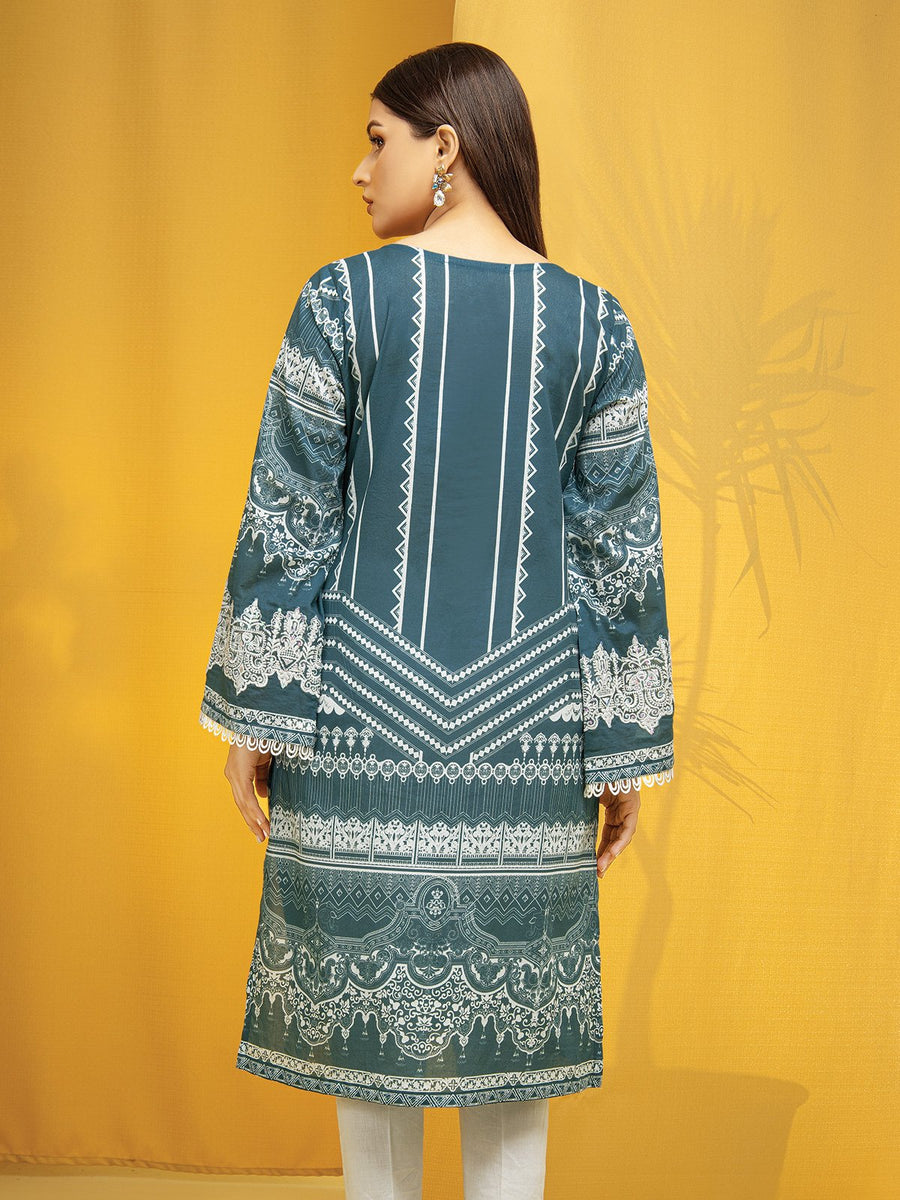 edenrobe Khayal Lawn EWU22V1-23543 - Teal - 1 Piece