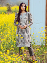 edenrobe Khayal Lawn EWU22V1-23545 - Dark Grey - 1 Piece