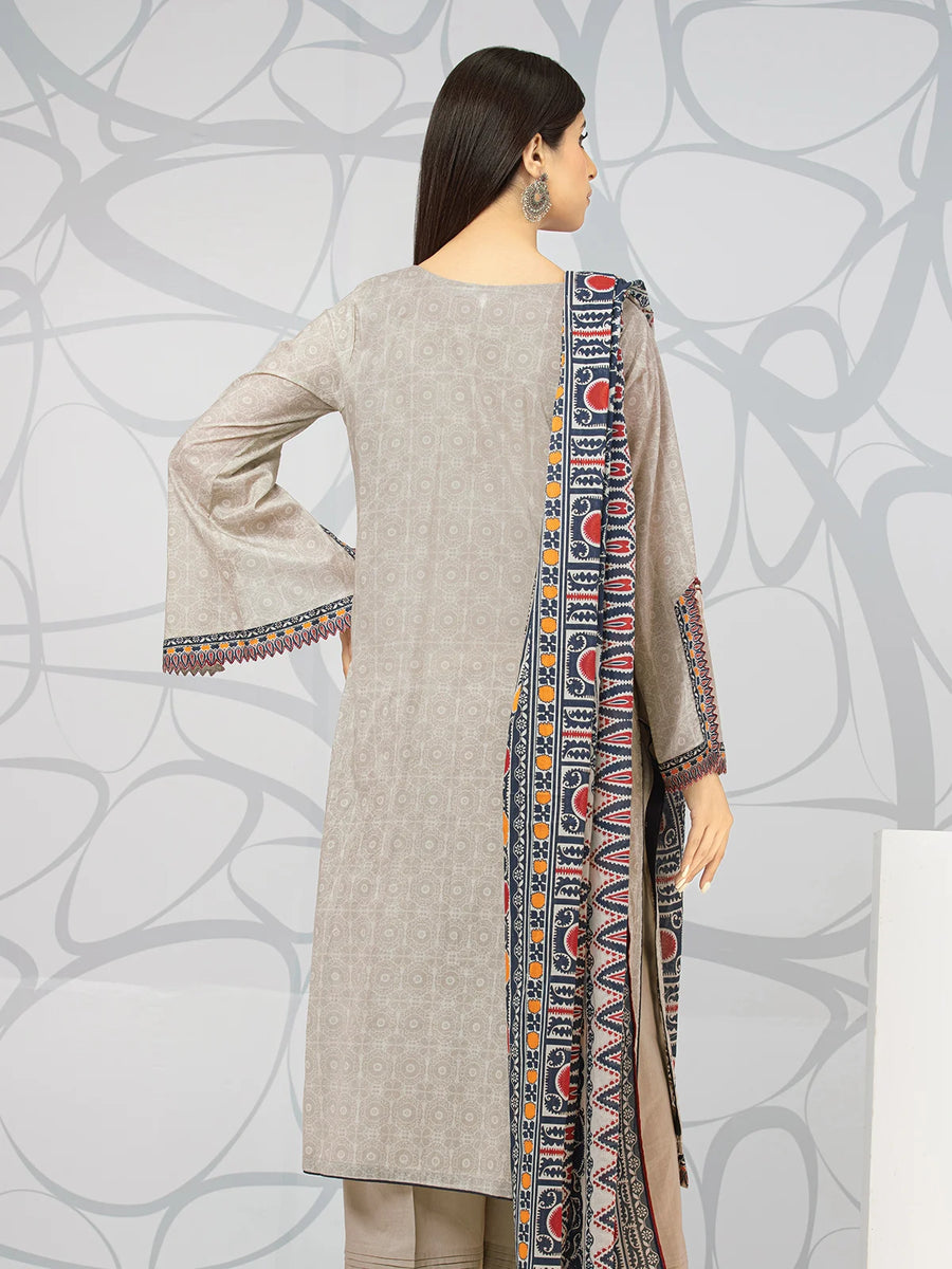 edenrobe Nayab Embroidered Lawn 3Pc Suit EWU22V1-23616