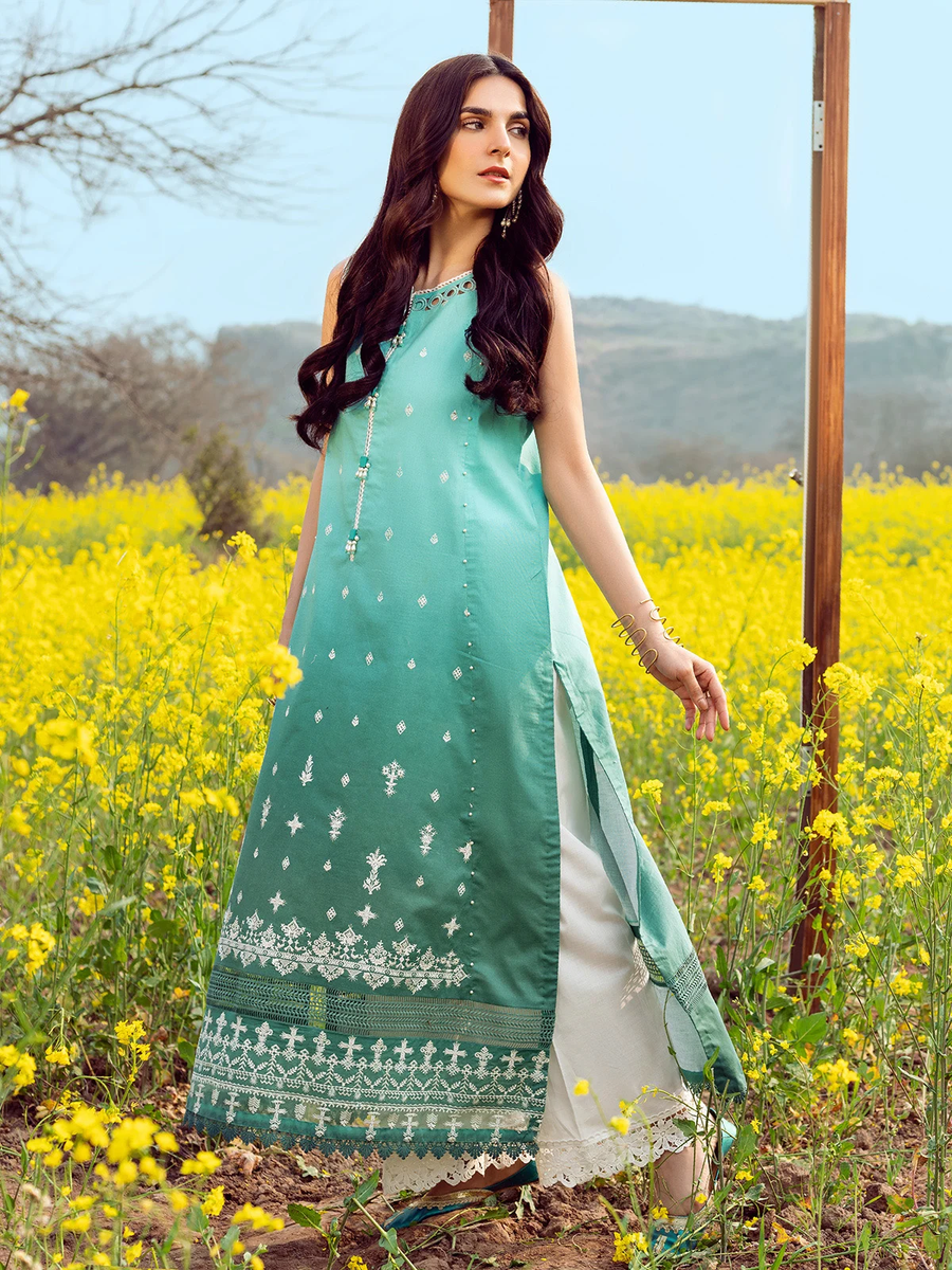 edenrobe Khayal Lawn EWU22V1-23640 - Sea Green - 1 Piece