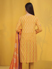 edenrobe Khayal Unstitched Lawn EWU22V1-23651 - Orange - 3 Piece