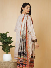 edenrobe Khayal Lawn EWU22V1-23658 - Beige - 3 Piece