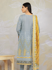 edenrobe Khayal Lawn EWU22V1-23659 - Steel Blue - 3 Piece