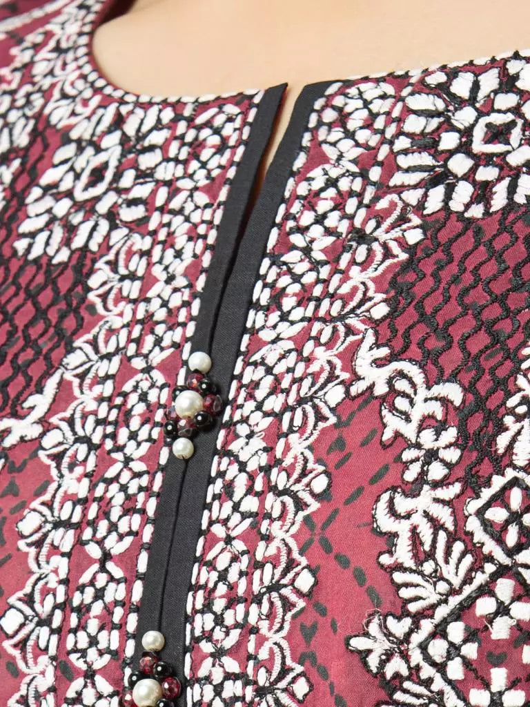 edenrobe Premium Embroidered Lawn Unstitched 3Pc EWU22V1-23672