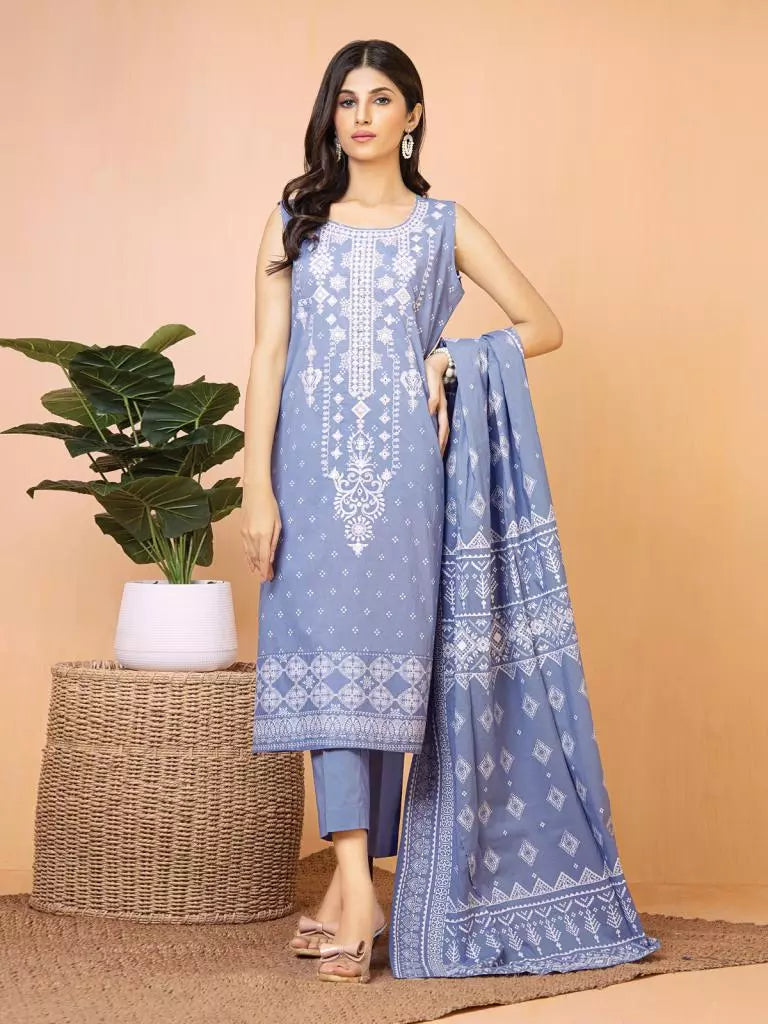 edenrobe Premium Embroidered Lawn Unstitched 3Pc EWU22V1-23682