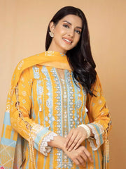 edenrobe Premium Embroidered Lawn Unstitched 3Pc EWU22V1-23707
