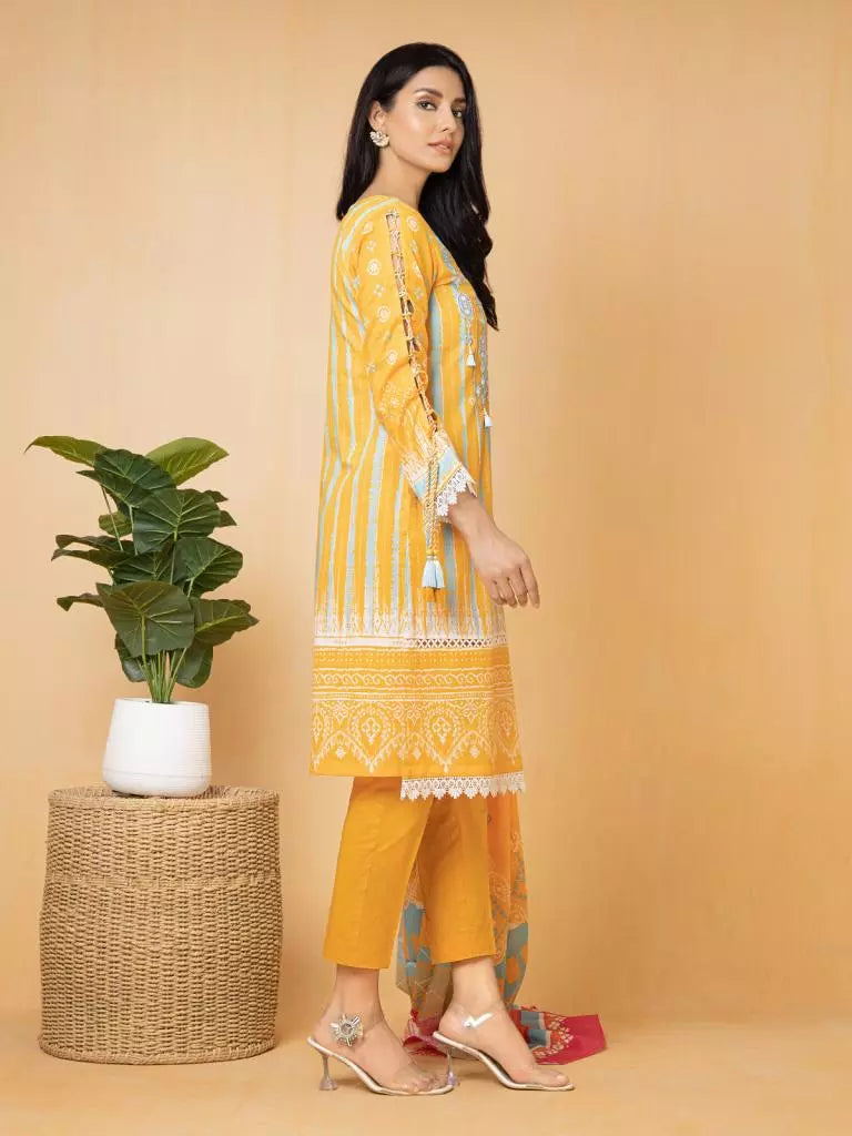 edenrobe Premium Embroidered Lawn Unstitched 3Pc EWU22V1-23707
