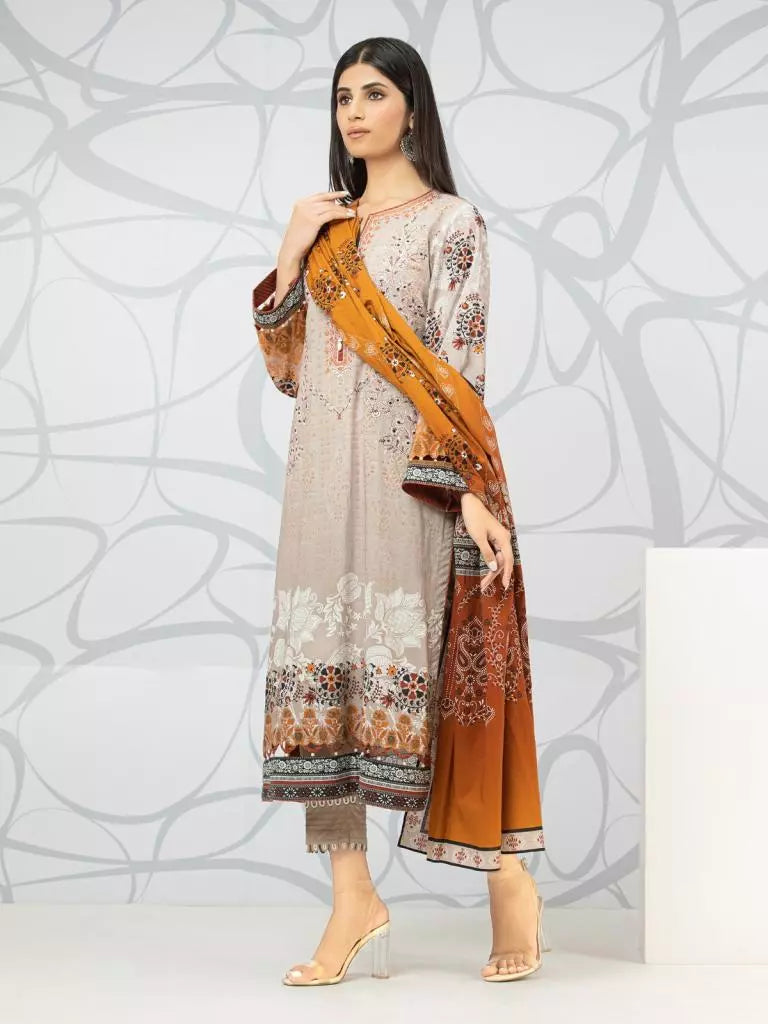 edenrobe Premium Embroidered Lawn Unstitched 3Pc EWU22V1-23708