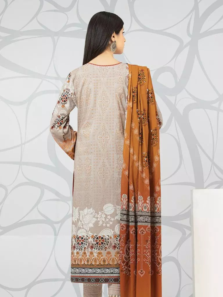 edenrobe Premium Embroidered Lawn Unstitched 3Pc EWU22V1-23708
