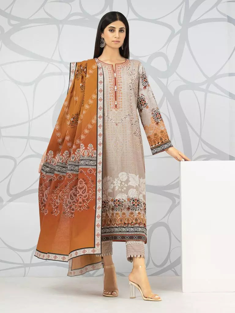 edenrobe Premium Embroidered Lawn Unstitched 3Pc EWU22V1-23708