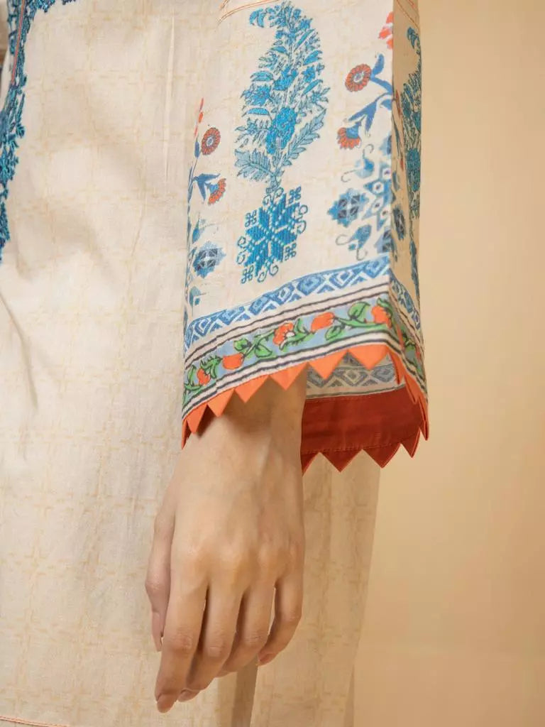 edenrobe Premium Embroidered Lawn Unstitched 3Pc EWU22V1-23711