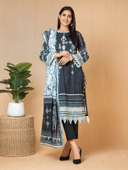 edenrobe Nayab Embroidered Lawn 3Pc Suit EWU22V1-23714