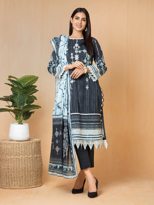 edenrobe Nayab Embroidered Lawn 3Pc Suit EWU22V1-23714