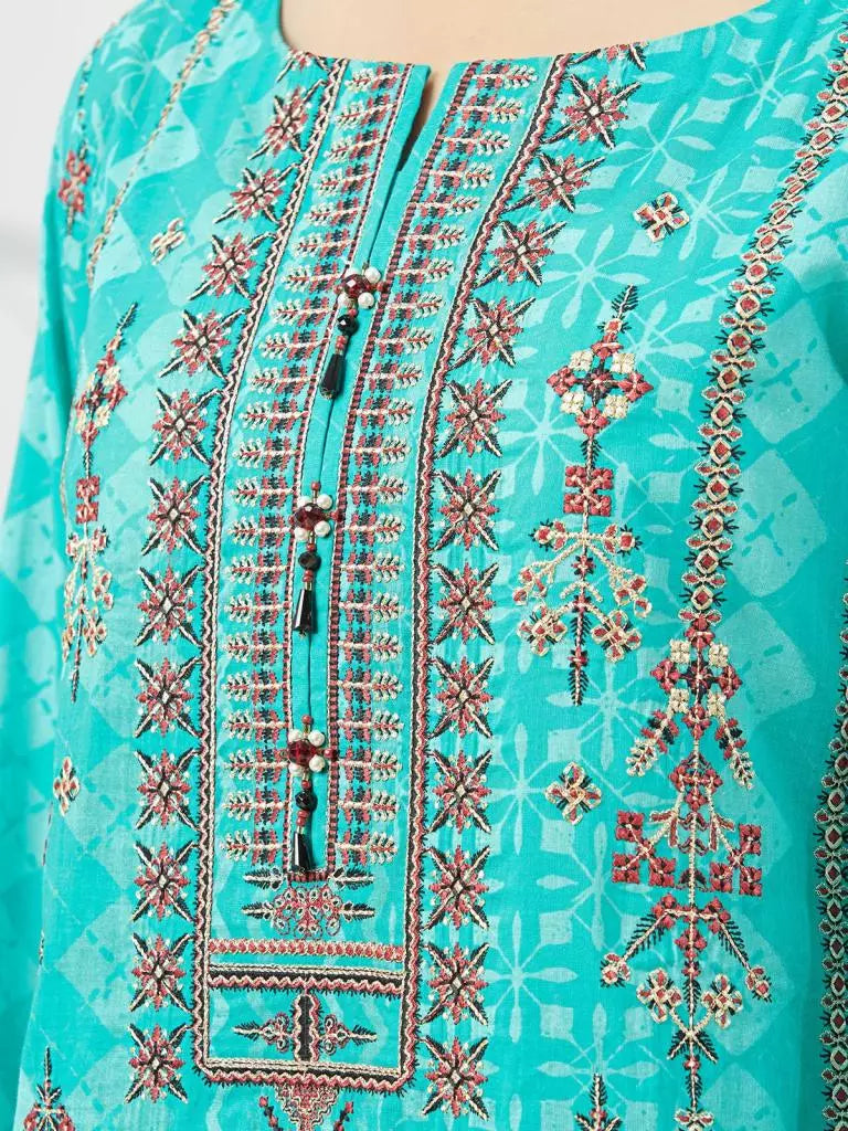 edenrobe Premium Embroidered Lawn Unstitched 3Pc EWU22V1-23756